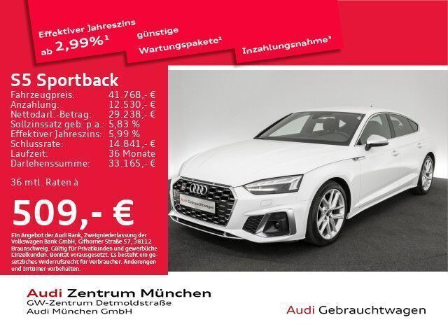 Ibisweiß Gebraucht 2022 Audi S5 Sportback Ambiente Kleinwagen | 45.792 € (Guter Preis) - Bild 1/2
