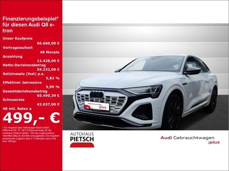 Gletscherweiß metallic (metallic) Gebraucht 2023 Audi Q8 e-tron SUV | 66.660 € (Teuer) - Bild 1/4