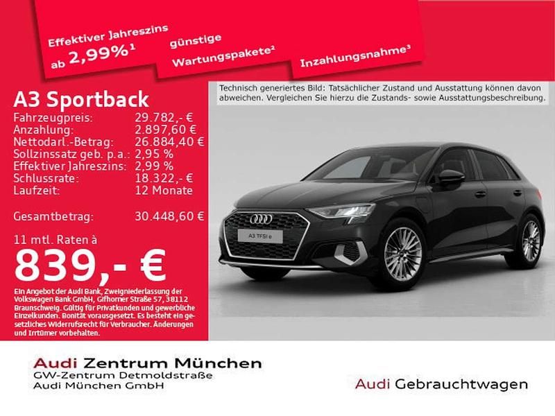 Brillantschwarz Gebraucht 2022 Audi A3 e-tron Advanced Kleinwagen | 29.782 € (Teuer) - Bild 1/2