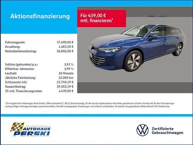Reef blue metallic Gebraucht 2025 VW Passat Business Kombi | 37.690 € (Teuer) - Bild 1/4