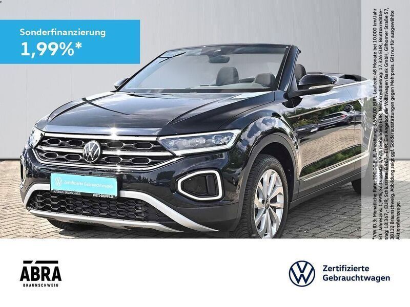 Schwarz Gebraucht 2024 VW T-Roc Cabriolet Style Cabrio | 25.950 € (Superpreis) - Bild 1/4