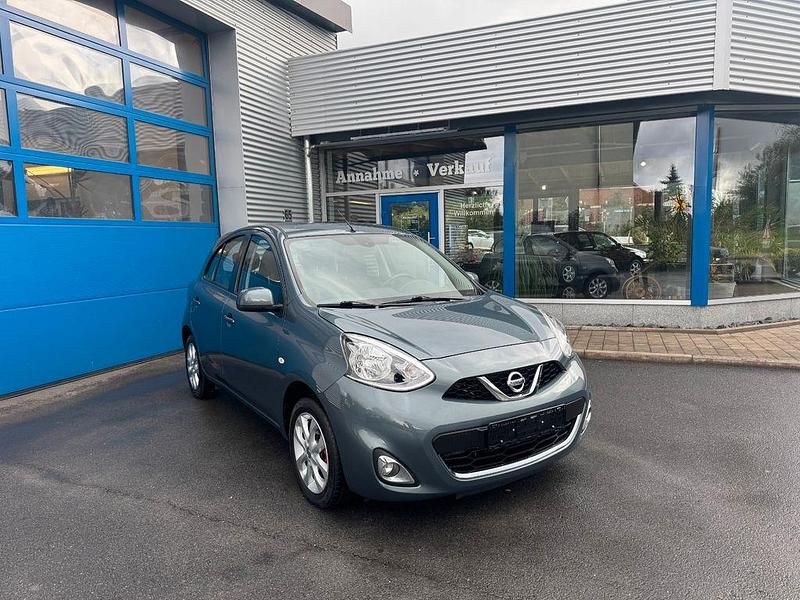 Grün Gebraucht 2015 Nissan Micra Acenta Kleinwagen | 8.790 € (Etwas zu teuer) - Bild 1/4