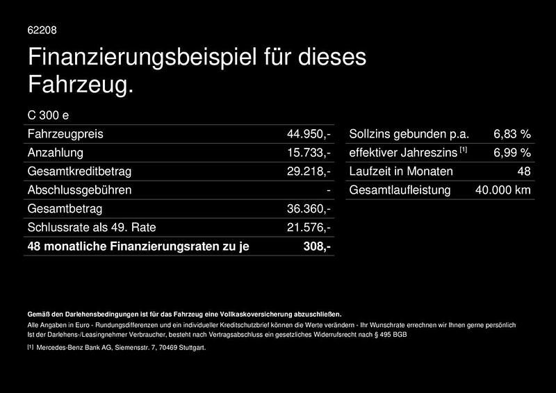 Gebraucht Mercedes C300e Advanced 313 PS (230 kW) 2024 Lack graphitgrau Limousine