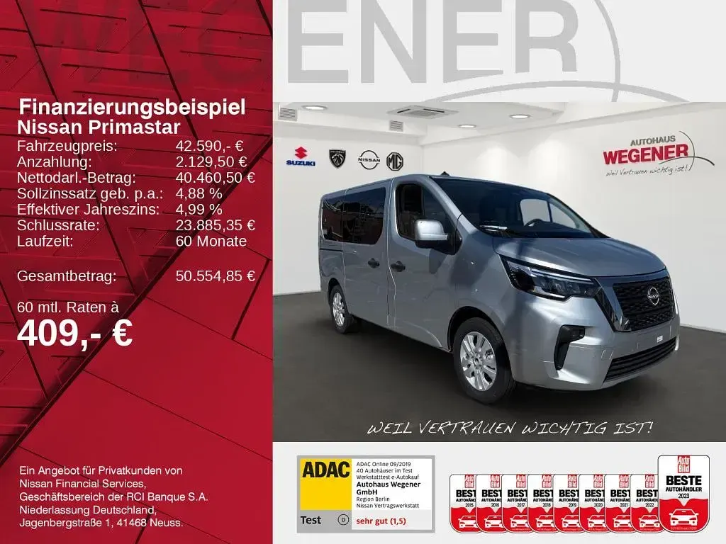 Neu Nissan Primastar Tekna 150 PS (110 kW) 2026 Grau Van / Kleinbus