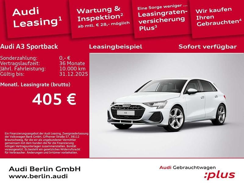 Gletscherweiß metallic Gebraucht 2025 Audi A3 S-Line Kombi | 34.900 € - Bild 1/3