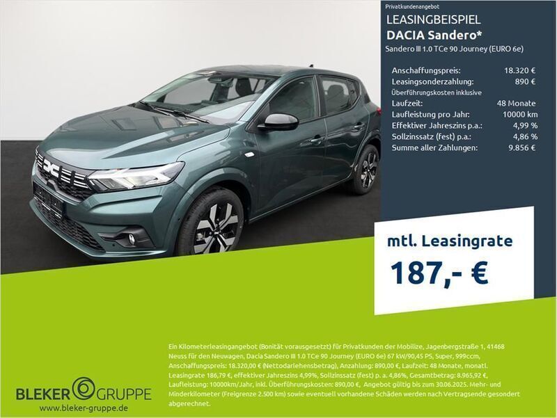 Zedergrün Neu 2025 Dacia Sandero Journey Kleinwagen | 18.320 € (Fairer Preis) - Bild 1/3