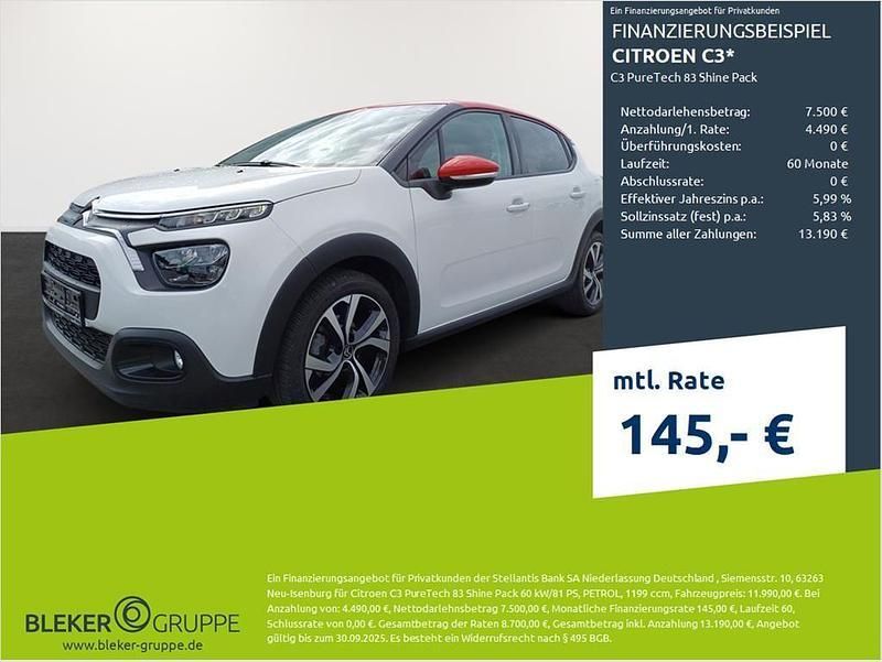 Weiß Gebraucht 2021 Citroën C3 PureTech Kleinwagen | 11.990 € (Guter Preis) - Bild 1/3