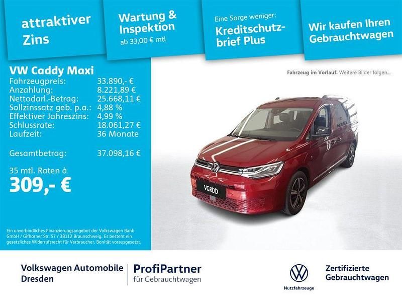 Rot Gebraucht 2022 VW Caddy Maxi Style Van / Kleinbus | 33.890 € (Fairer Preis) - Bild 1/4