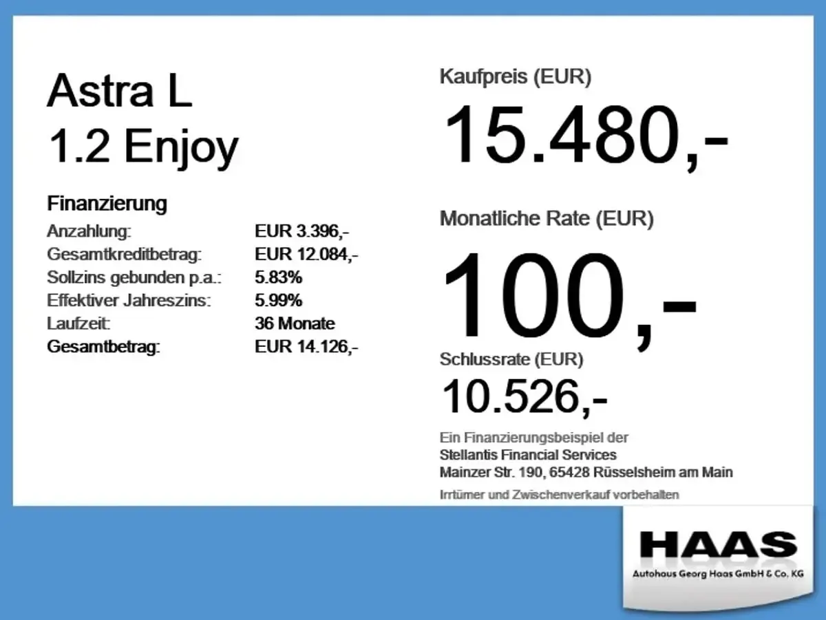 Usata Opel Astra Enjoy 110 CV (80 kW) 2023 Nero Utilitaria