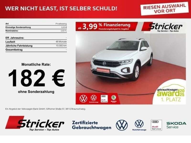 Pure white Gebraucht 2024 VW T-Roc Life SUV | 21.648 € (Superpreis) - Bild 1/4