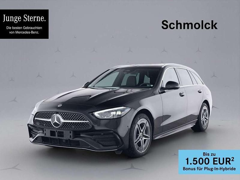 Lack obsidianschwarz Gebraucht 2024 Mercedes C300e AMG Kombi | 49.900 € (Fairer Preis) - Bild 1/4