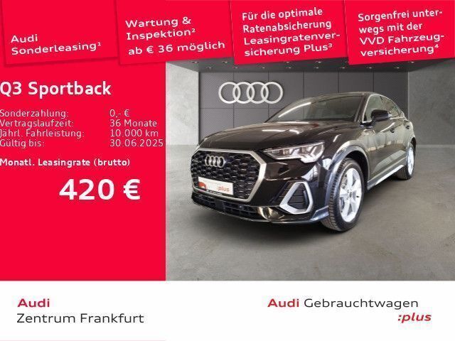 Mythosschwarz metallic Gebraucht 2024 Audi Q3 Sportback S-Line SUV | 45.440 € (Fairer Preis) - Bild 1/2