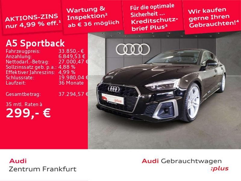 Mythosschwarz metallic Gebraucht 2022 Audi A5 S-Line Coupé | 33.850 € (Guter Preis) - Bild 1/2