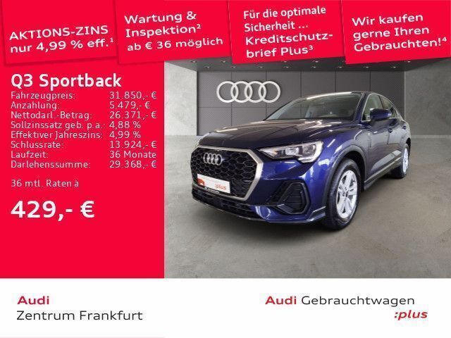 Navarrablau metallic Gebraucht 2022 Audi Q3 Sportback Performance SUV | 31.850 € (Guter Preis) - Bild 1/2
