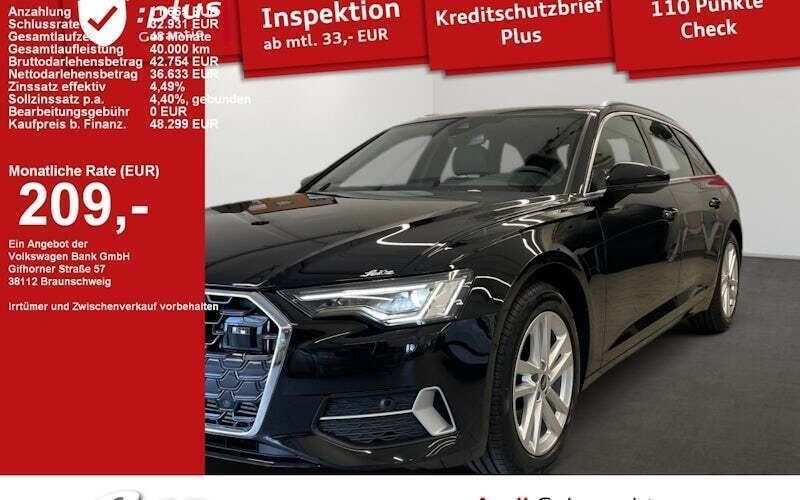 Mythosschwarz metallic Gebraucht 2024 Audi A6 Advanced Plus Kombi | 48.299 € - Bild 1/4