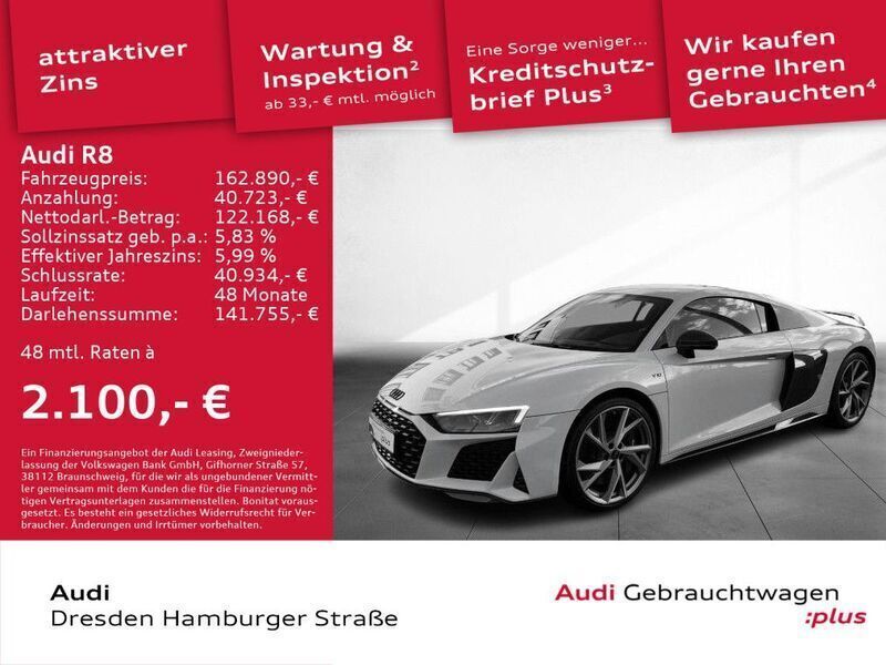 Suzukagrau metallic Gebraucht 2023 Audi R8 Coupé Performance Coupé | 164.980 € (Superpreis) - Bild 1/3