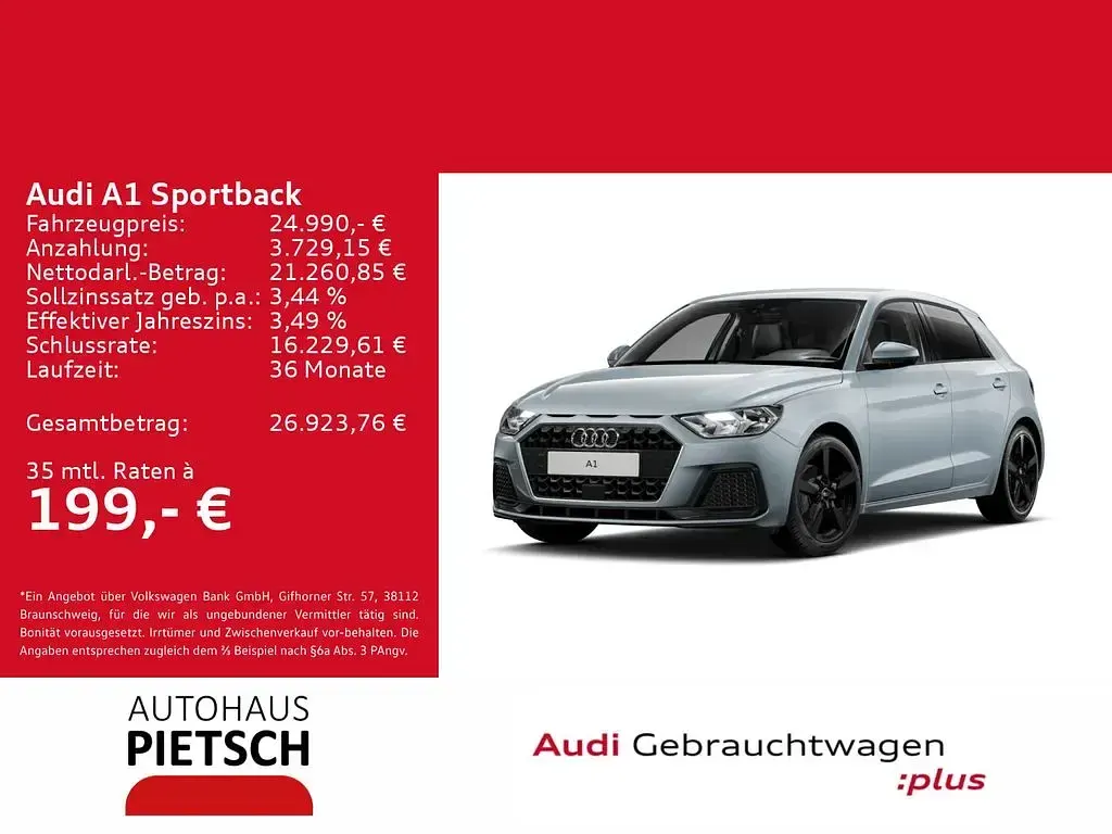Gebraucht Audi A1 Sportback Advanced 116 PS (85 kW) 2025 Pfeilgrau perleffekt Kleinwagen