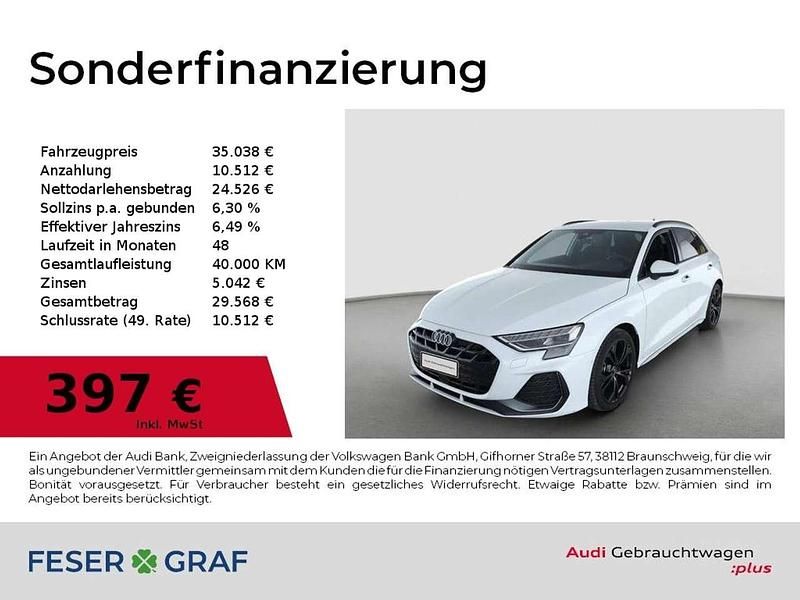 Gletscherweiß metallic Gebraucht 2024 Audi A3 S-Line Limousine | 35.038 € (Fairer Preis) - Bild 1/2