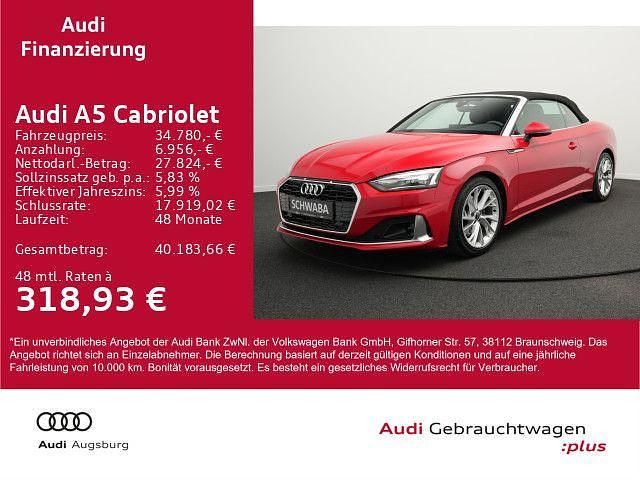 Tangorot metallic verdeck schw Gebraucht 2022 Audi A5 Cabriolet Advanced Plus Cabrio | 34.780 € (Fairer Preis) - Bild 1/4