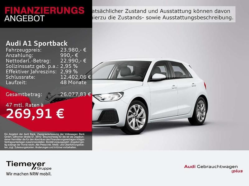 Gletscherweiß metallic Gebraucht 2024 Audi A1 Advanced Kleinwagen | 23.980 € (Fairer Preis) - Bild 1/4