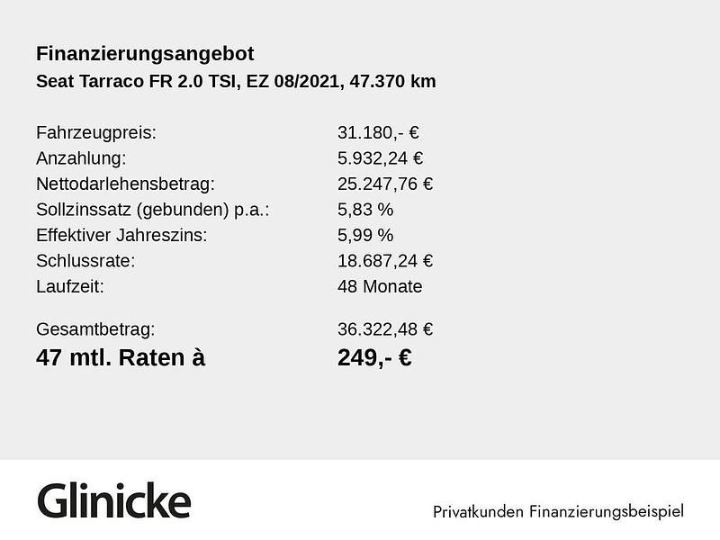 Gebraucht Seat Tarraco Beats 190 PS (139 kW) 2021 Schwarz SUV