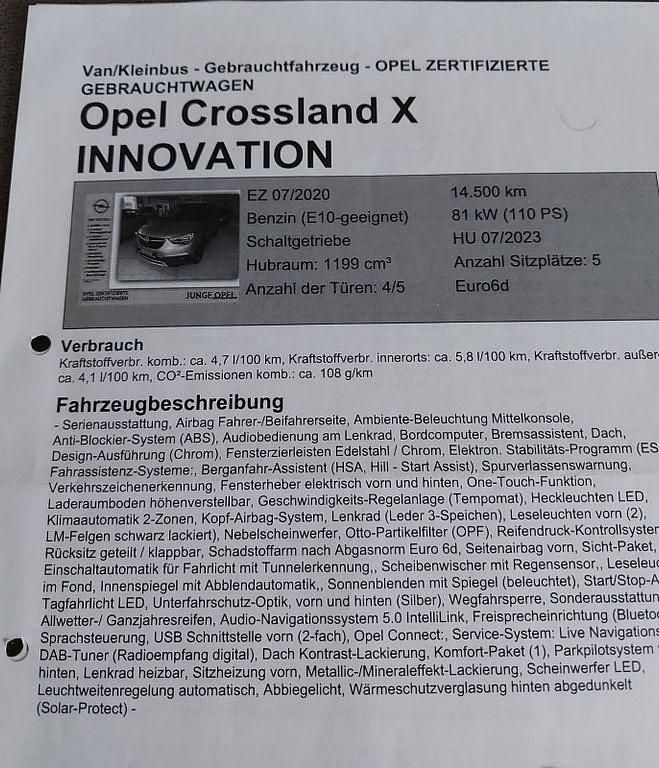 Gebraucht Opel Crossland Elegance 131 PS (96 kW) 2020 Silber SUV