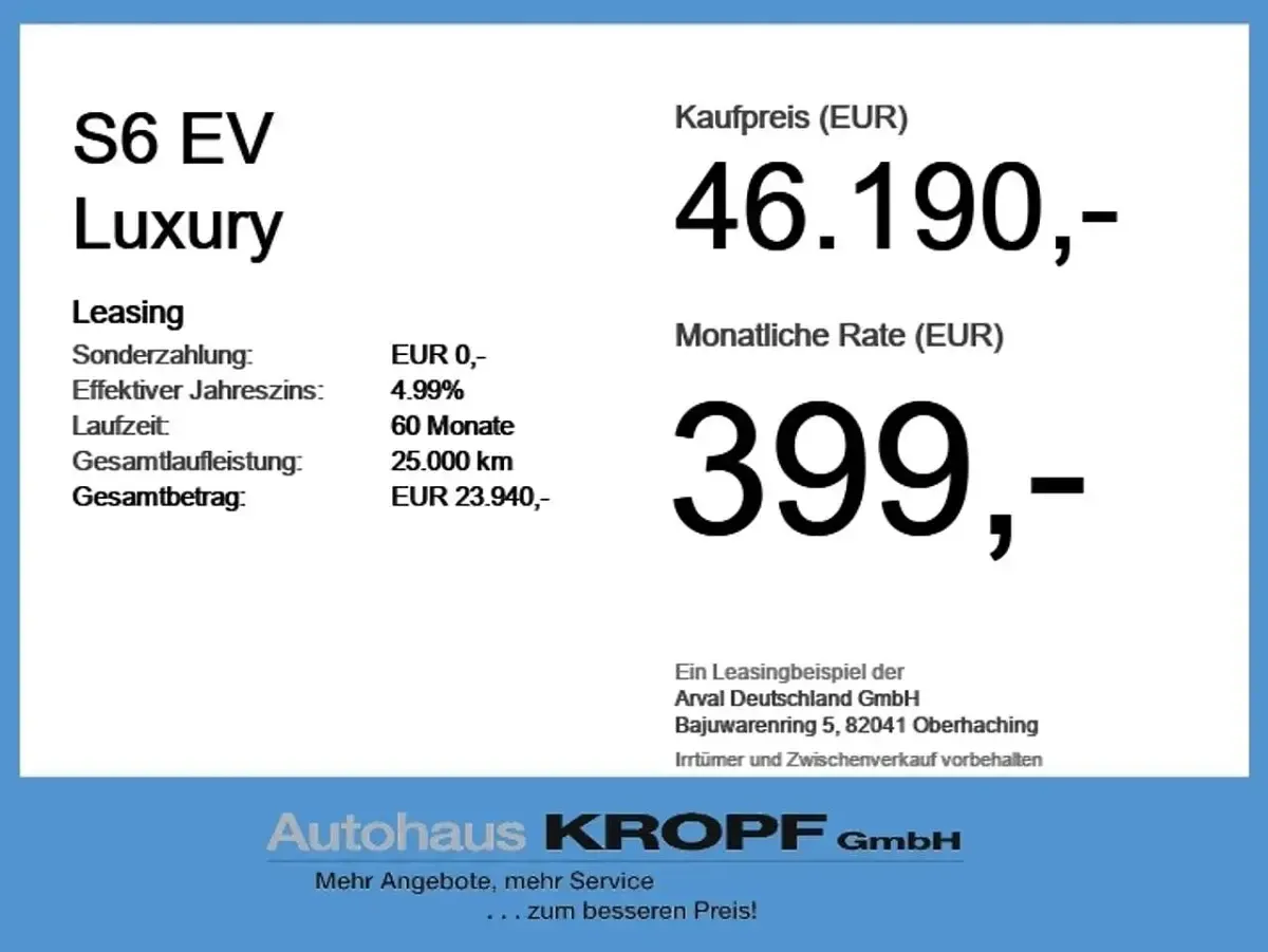 Neu MG MGS6 EV Luxury 180 kW (245 PS) 2026 Piccadilly blue SUV