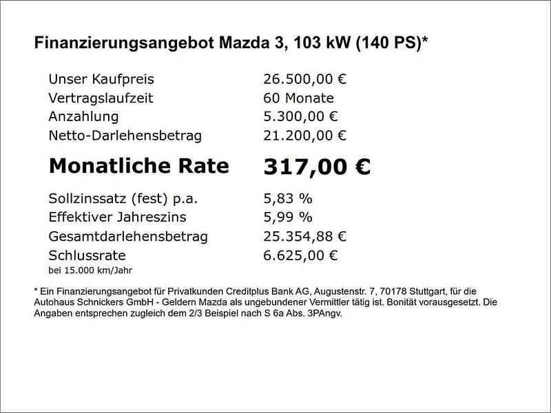 Neu Mazda 3 Nagisa 140 PS (102 kW) 2025 Grau Limousine