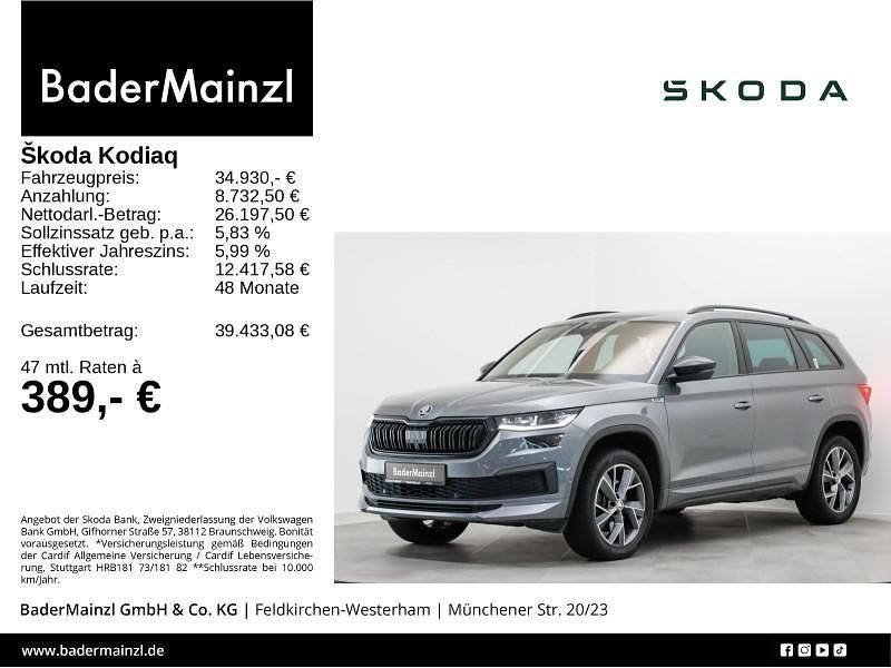 Grau Gebraucht 2022 Skoda Kodiaq SportLine SUV | 34.930 € (Fairer Preis) - Bild 1/3