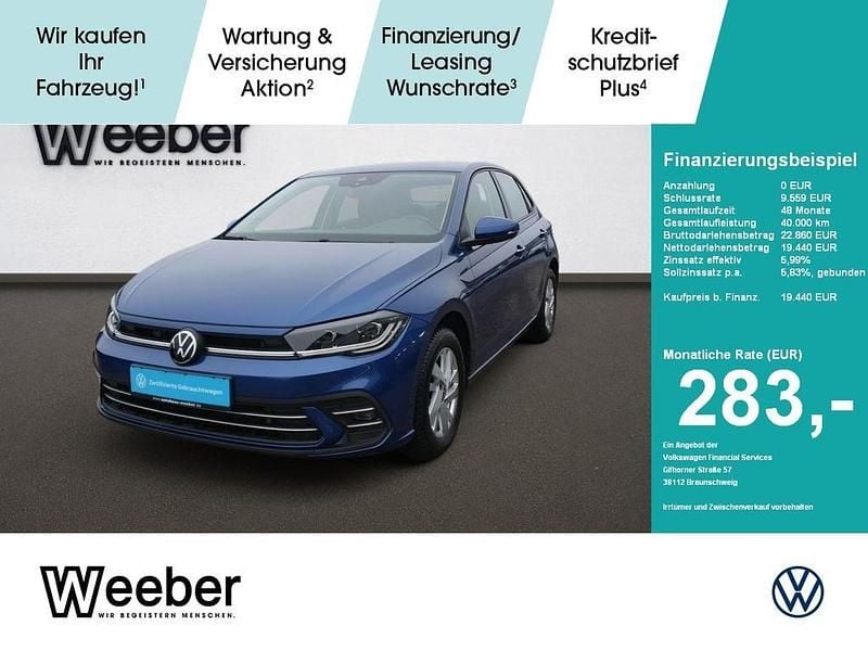 Reef blue (metallic) Gebraucht 2022 VW Polo Style Kleinwagen | 19.440 € (Guter Preis) - Bild 1/4