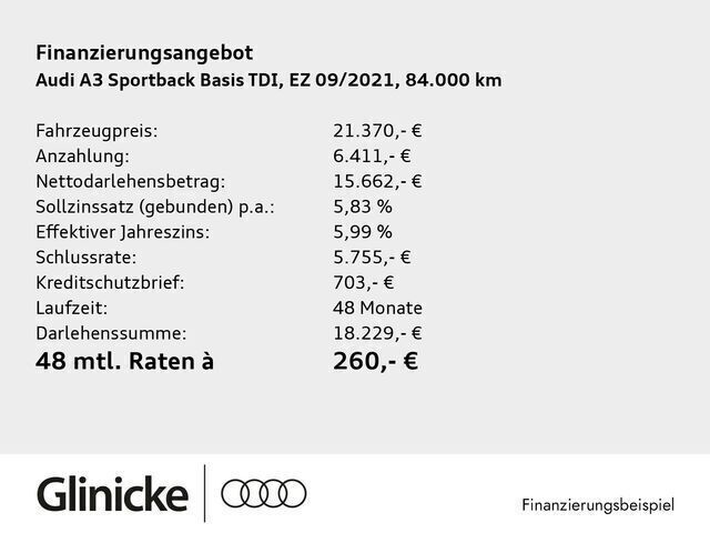 Gebraucht Audi A3 Ambiente 150 PS (110 kW) 2021 Manhattangrau metallic Limousine