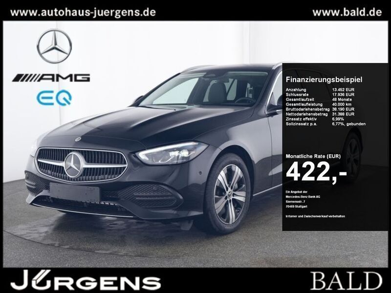 Schwarz black Gebraucht 2024 Mercedes C300e Avantgarde Kombi | 44.840 € (Superpreis) - Bild 1/4