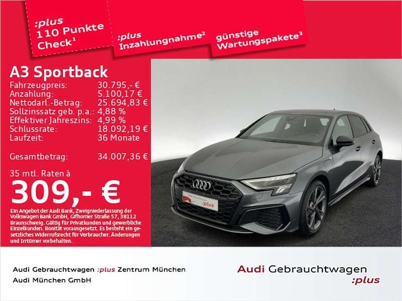 Daytonagrau perleffekt Gebraucht 2023 Audi A3 e-tron S-Line Kleinwagen | 30.795 € (Fairer Preis) - Bild 1/2