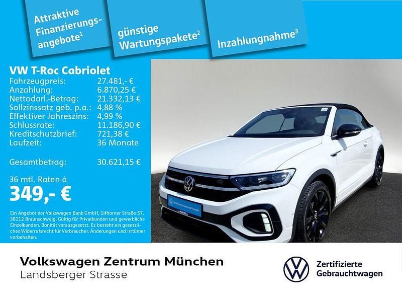 Weiß Gebraucht 2022 VW T-Roc Cabriolet R-line Cabrio | 27.481 € (Fairer Preis) - Bild 1/2