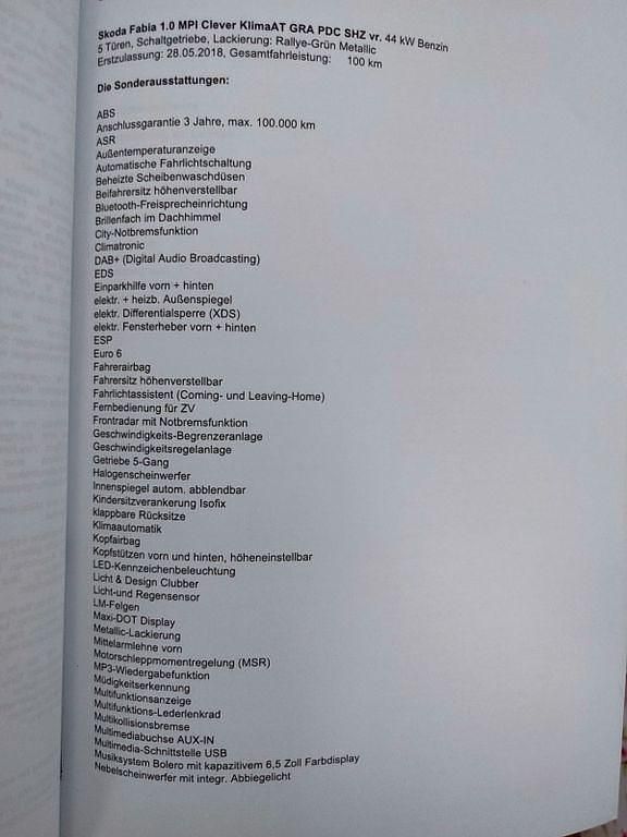 Gebraucht Skoda Fabia Cool Plus 60 PS (44 kW) 2018 Grün Limousine