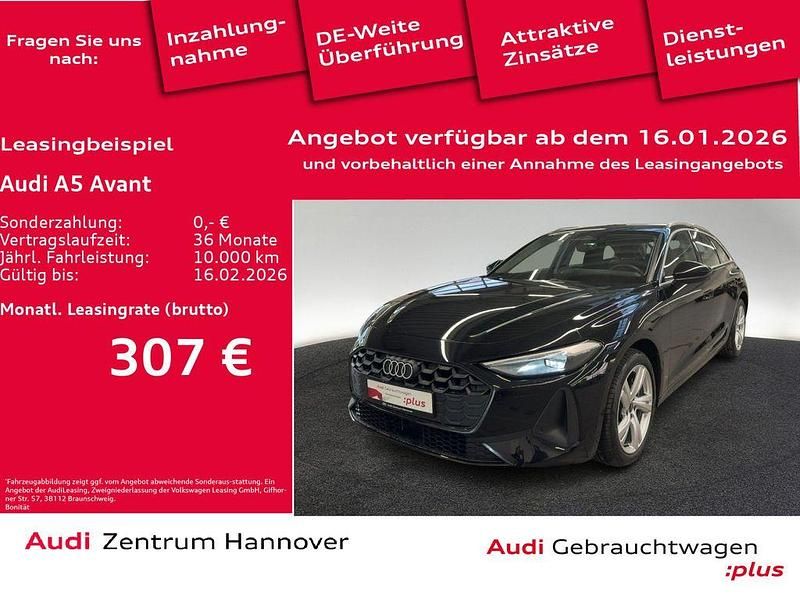 0e mythosschwarz metallic Gebraucht 2025 Audi A5 Sport Kombi | 38.850 € - Bild 1/4