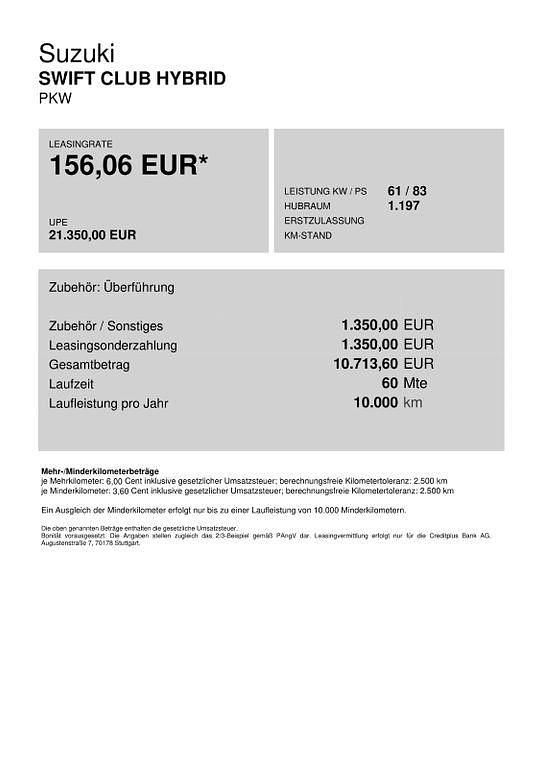 Neu Suzuki Swift Club 83 PS (61 kW) 2025 Orange Kleinwagen