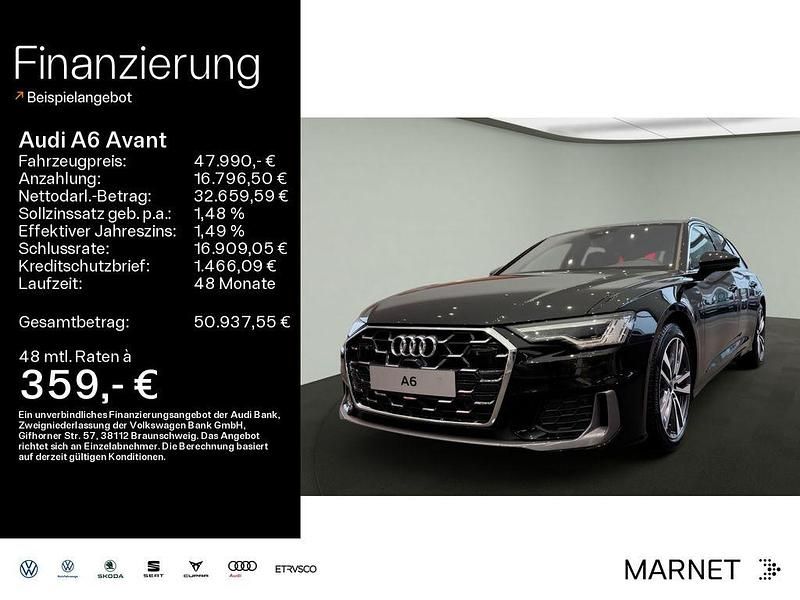Mythosschwarz metallic Gebraucht 2025 Audi A6 S-Line Kombi | 47.990 € (Superpreis) - Bild 1/4