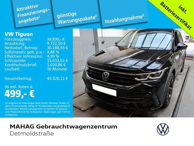 Schwarz Gebraucht 2023 VW Tiguan R-line SUV | 38.890 € (Fairer Preis) - Bild 1/2