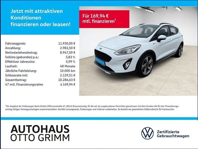 Weiß (frost weiß) Gebraucht 2019 Ford Fiesta Active Kleinwagen | 11.930 € (Fairer Preis) - Bild 1/4