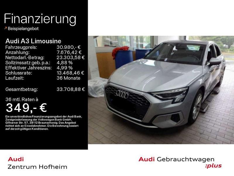 Florettsilber metallic Gebraucht 2021 Audi A3 Advanced Limousine | 30.980 € (Teuer) - Bild 1/3