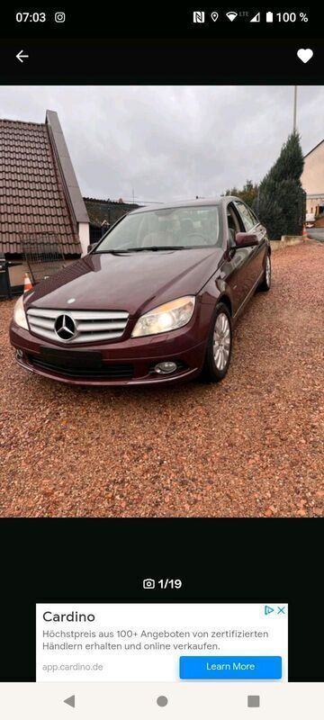 Rot Gebraucht 2008 Mercedes C200 Elegance Limousine | 10.500 € - Bild 1/4