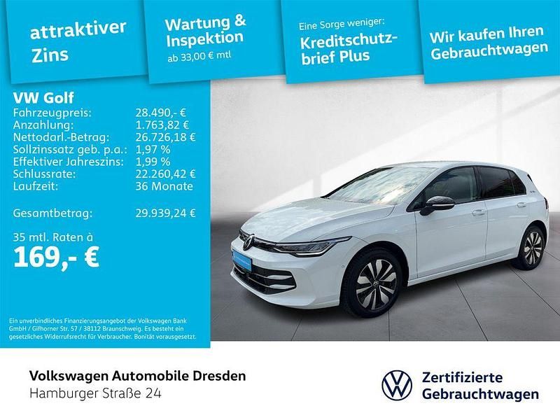 Pure white Gebraucht 2024 VW Golf VIII Goal Limousine | 28.490 € (Guter Preis) - Bild 1/4