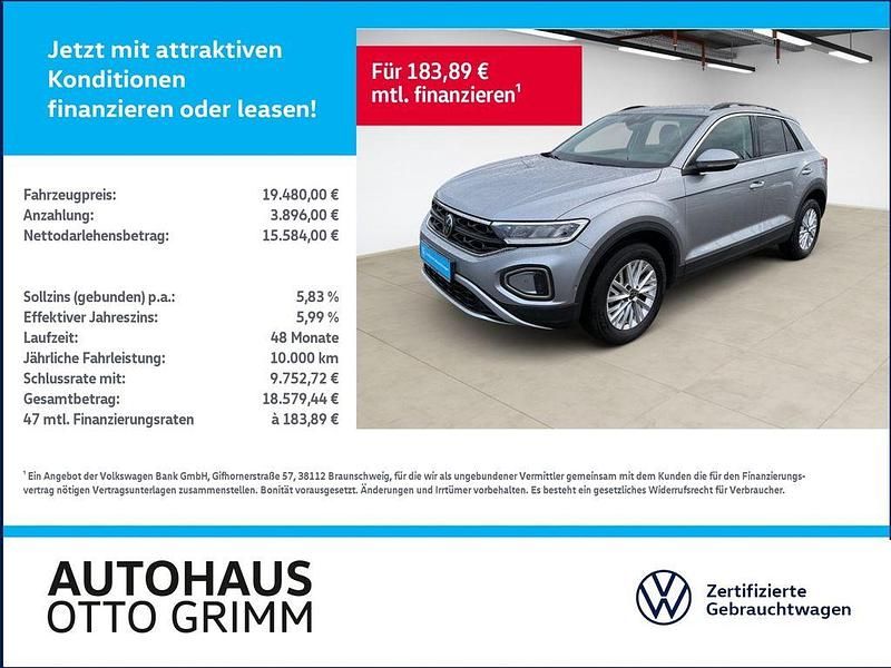 Gebraucht VW T-Roc Life 110 PS (80 kW) 2022 Pyrit silber metallic (metallic) SUV