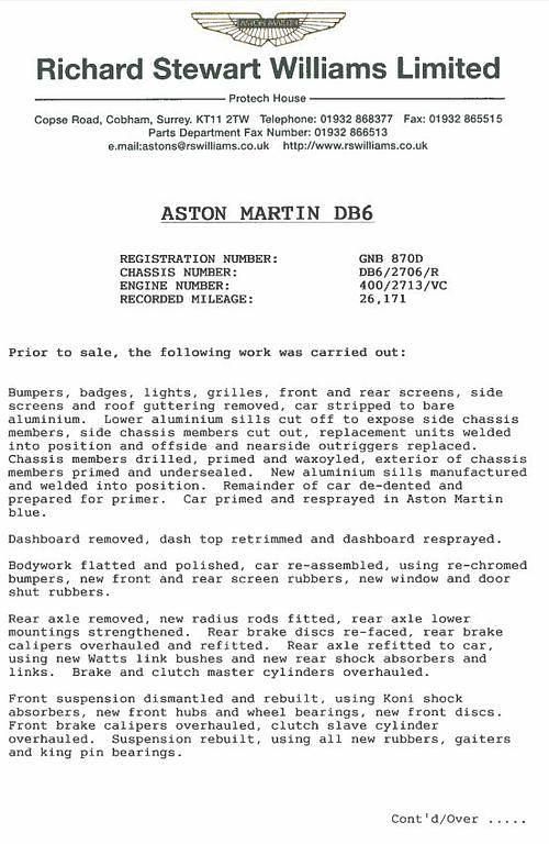 Gebraucht Aston Martin DB6 325 PS (239 kW) 1966 Blau Coupé