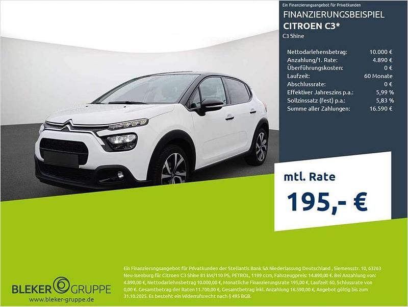 Weiß Gebraucht 2023 Citroën C3 Shine Kleinwagen | 14.890 € (Guter Preis) - Bild 1/3