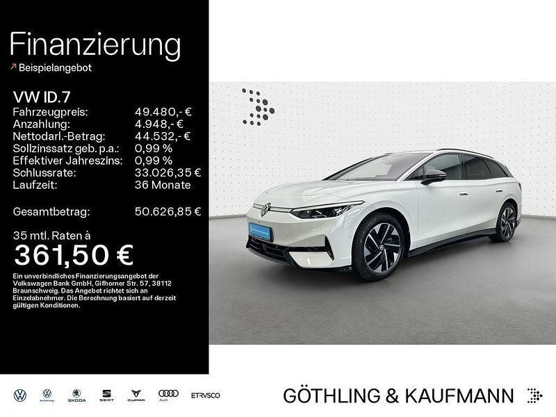 Gletscherweiß metallic Gebraucht 2024 VW ID.7 Pro Limousine | 49.480 € - Bild 1/4