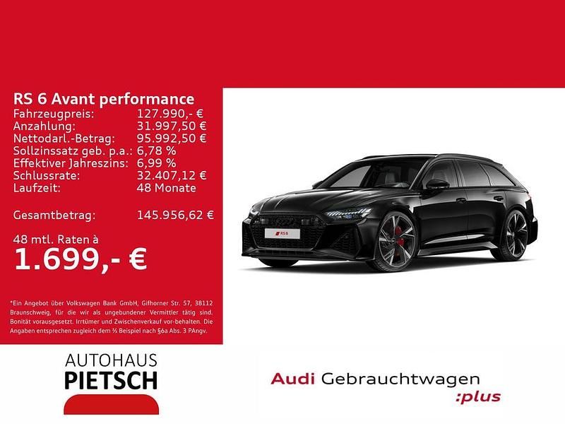 Gebraucht Audi RS6 Performance 630 PS (463 kW) 2025 Mythosschwarz metallic Kombi