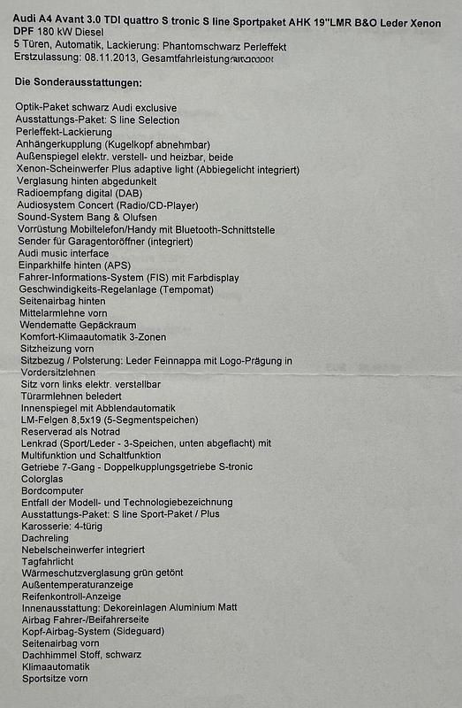 Gebraucht Audi A4 S-Line 245 PS (180 kW) 2013 Schwarz Kombi