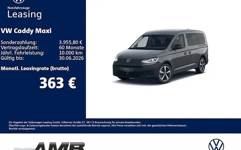 Nowe VW Caddy Maxi 116 KM (85 kW) 2025 Szary Minivan
